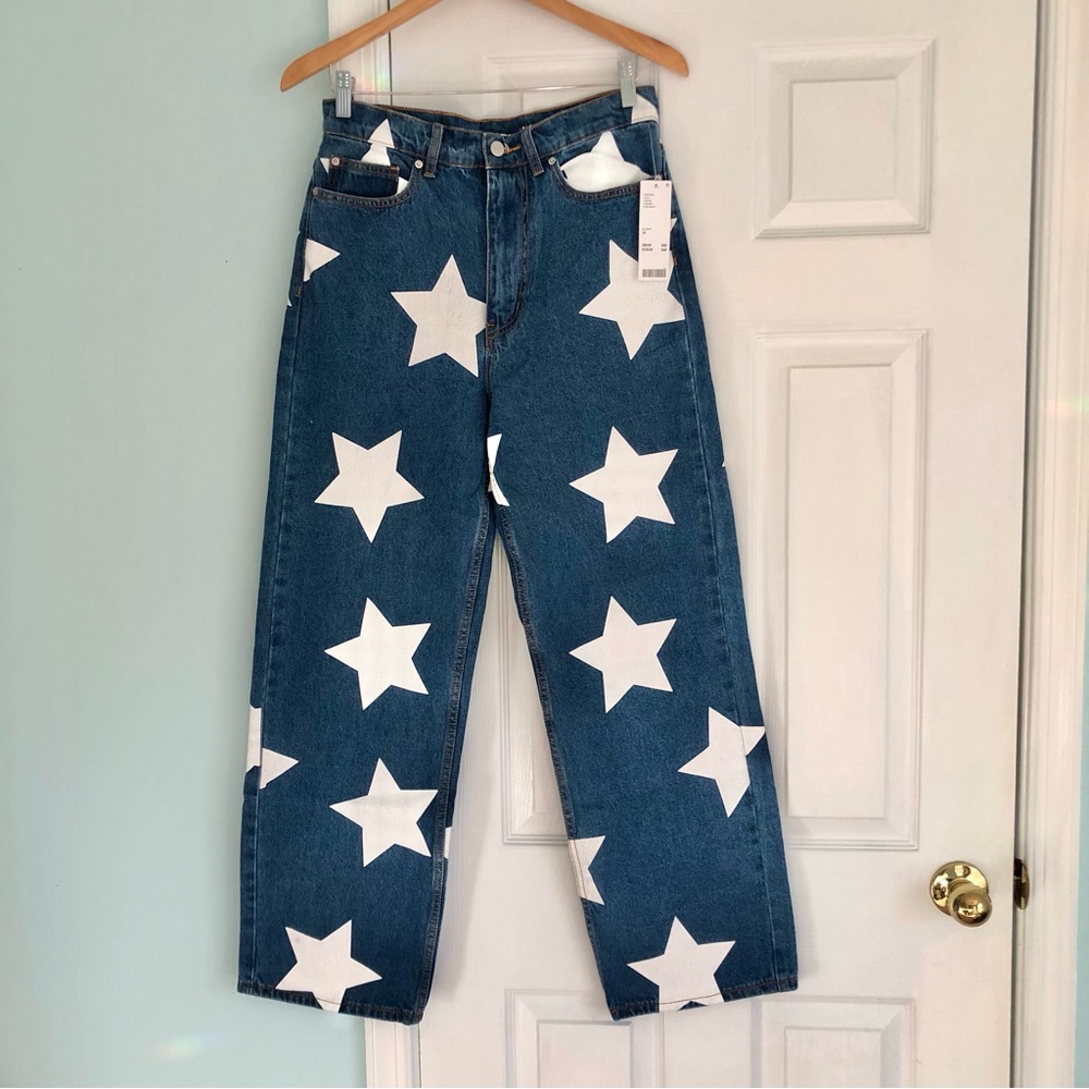 NEW BDG Dropped-Waist Straight Leg Jean - Star Print from Urban Outfitters